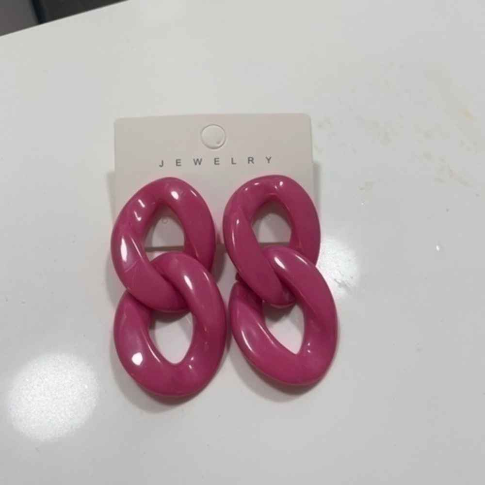 NEW! Pink Statement Acrylic Earrings